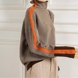 Eleanor | Herringbone Luxe High Neck Sweater