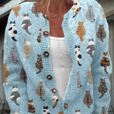 CHARLOTTE | CONFORTEVOLE CARDIGAN CON STAMPA DI GATTI