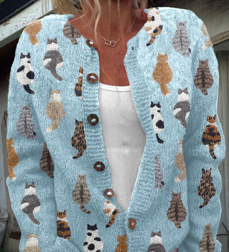CHARLOTTE | CONFORTEVOLE CARDIGAN CON STAMPA DI GATTI