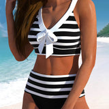 Varenna - High-Waisted Striped Bikini
