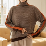 Eleanor | Herringbone Luxe High Neck Sweater