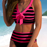 Varenna - High-Waisted Striped Bikini