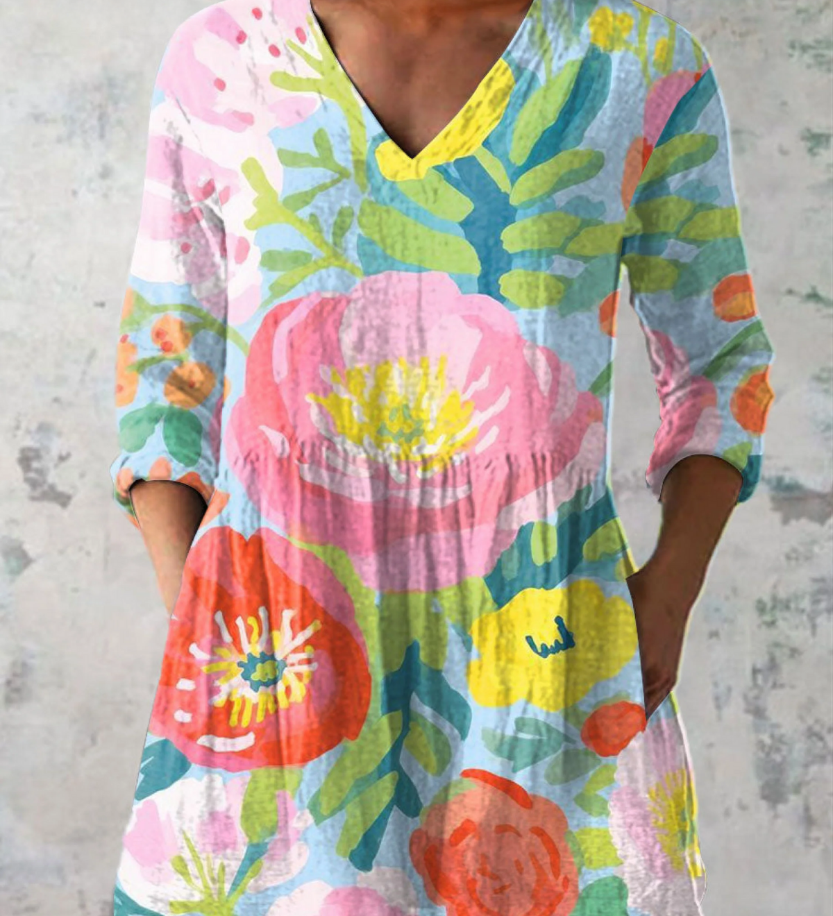 Helene | Blusa Lunga con Scollo a V Bella Roma