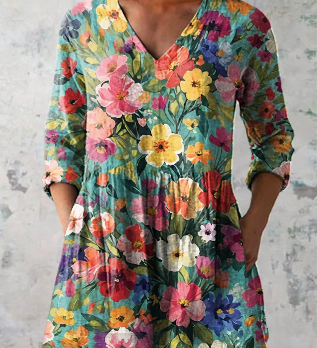 Nora | Blusa Lunga con Collo a V Bella Roma