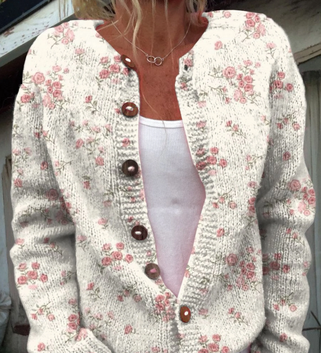 EVANTHEA | Vintage Floral Knit Cardigan