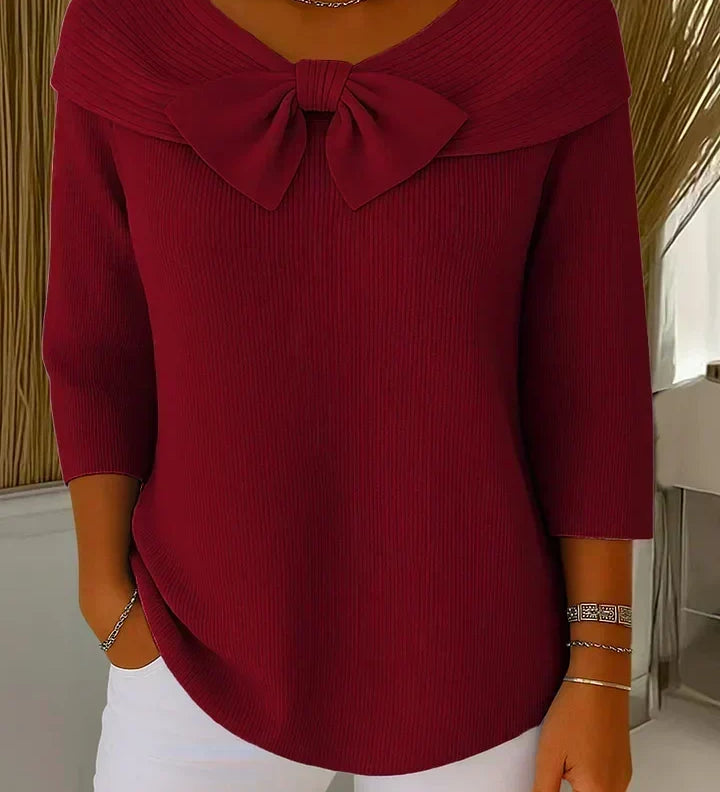 TIVELLA | Maglione con Fiocco e Collo Tondo