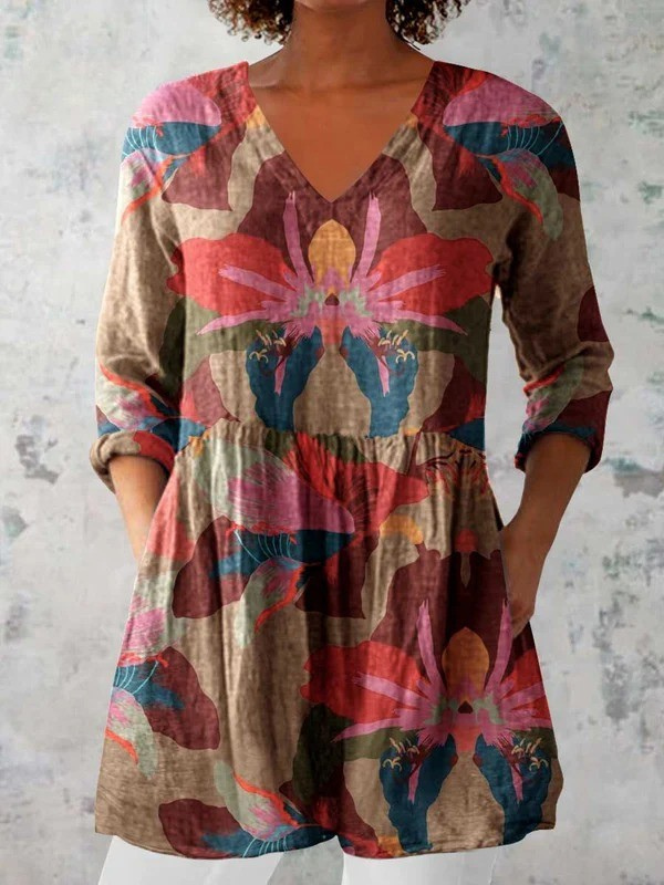 Sarah | Blusa Lunga con Scollatura a V Bella Roma