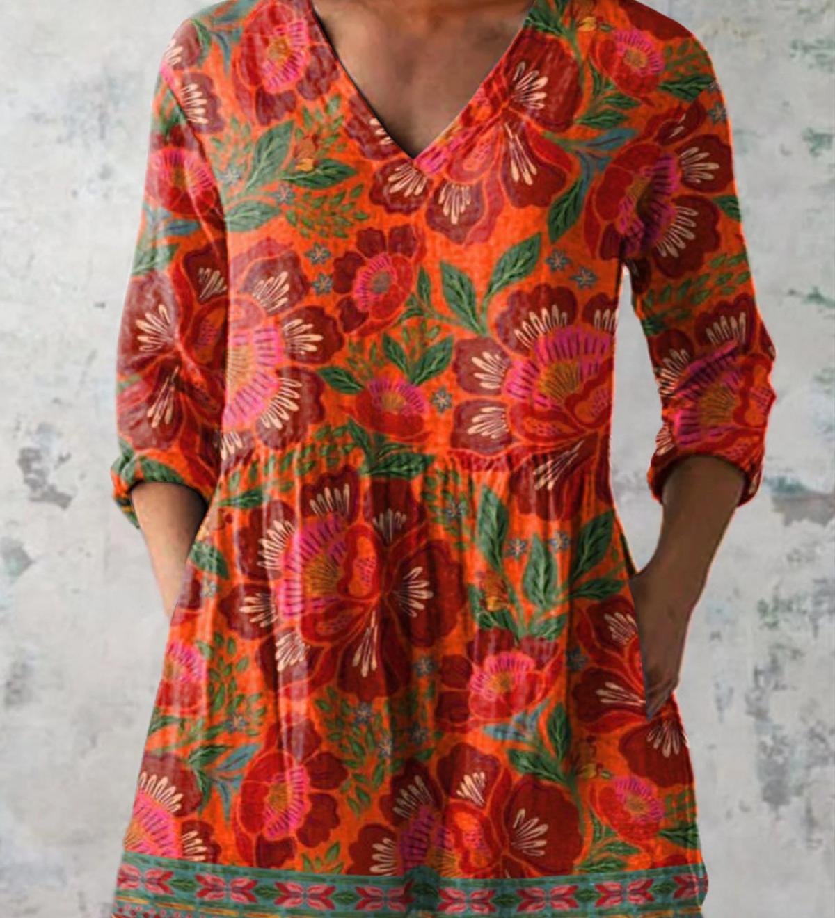 Marion | Blusa Lunga con Scollo a V Elegante Bella Roma