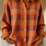 Megan™ | Cardigan a Maglia con Bottoni a Motivo Check