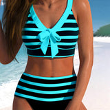 Varenna - High-Waisted Striped Bikini