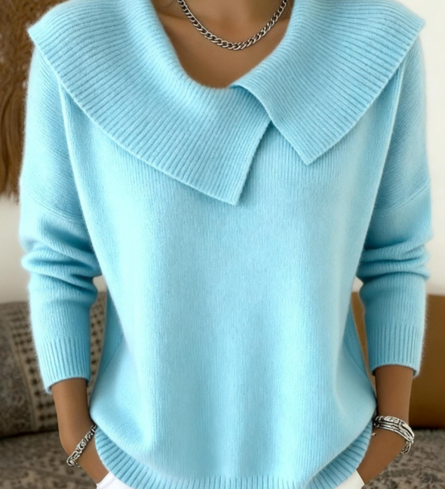 Karolína – Maglione elegante a maglia con colletto distintivo
