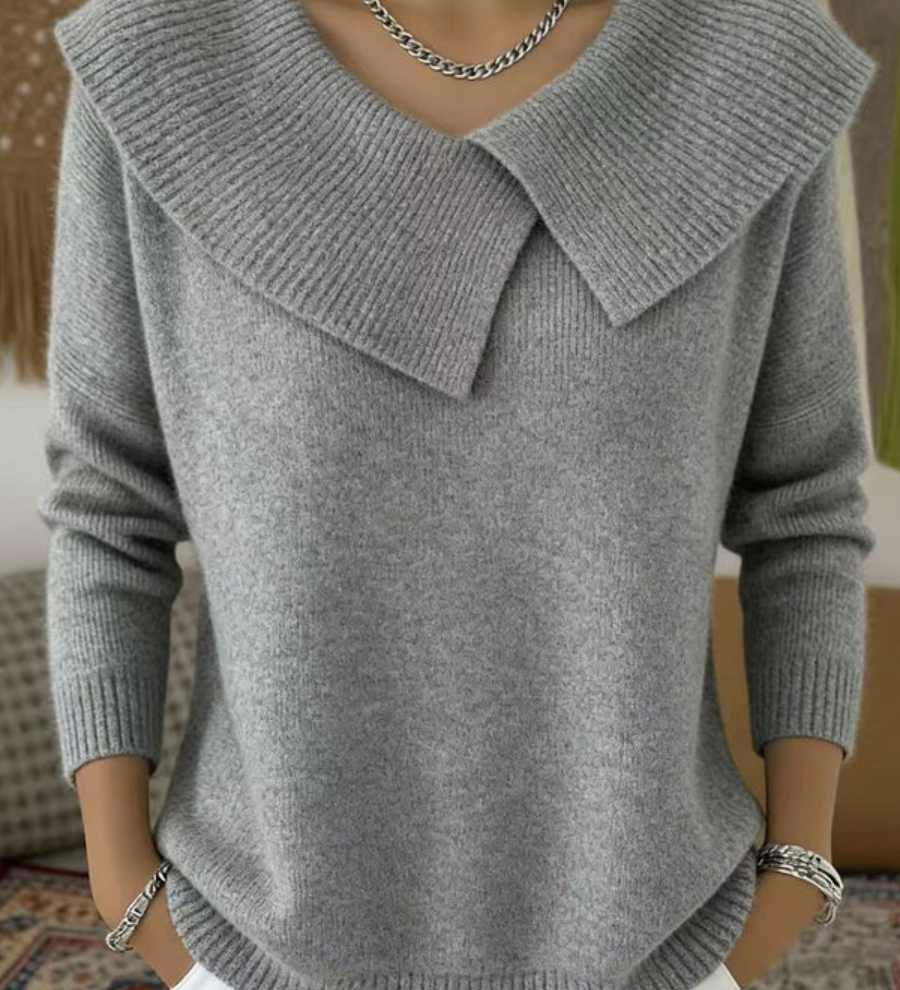 Karolína – Maglione elegante a maglia con colletto distintivo