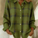 Anna - Maglione retro in lana fatta a mano con contrasto
