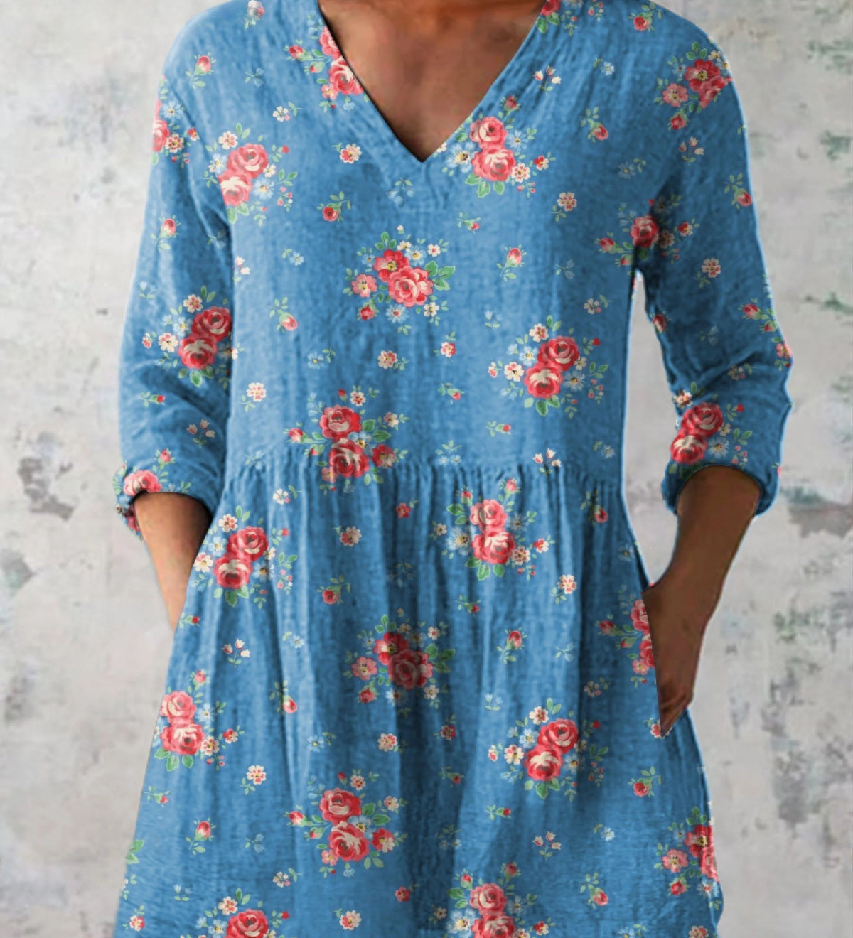 Melanie | Blusa Lunga con Scollo a V Bella Roma