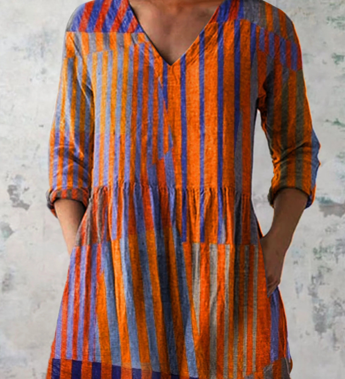 Nadia | Blusa Lunga con Scollo a V Elegante Bella Roma