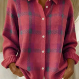 Ashley™ | Classically Checkered Cardigan with Collar