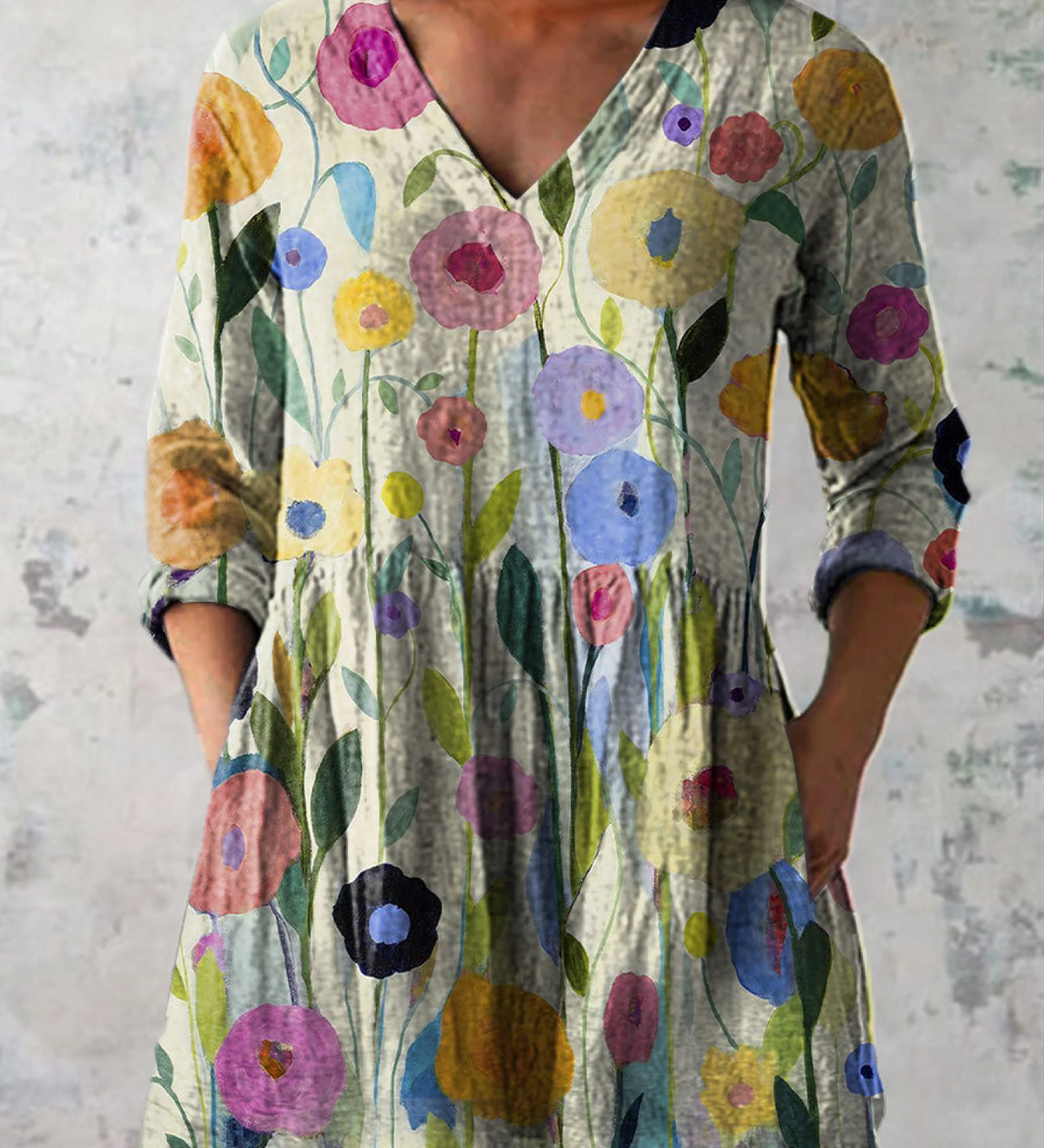 Louise | Blusa Lunga con Scollo a V Bella Roma