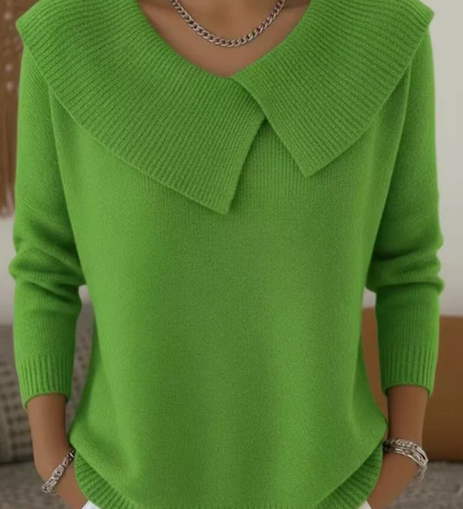 Karolína – Maglione elegante a maglia con colletto distintivo