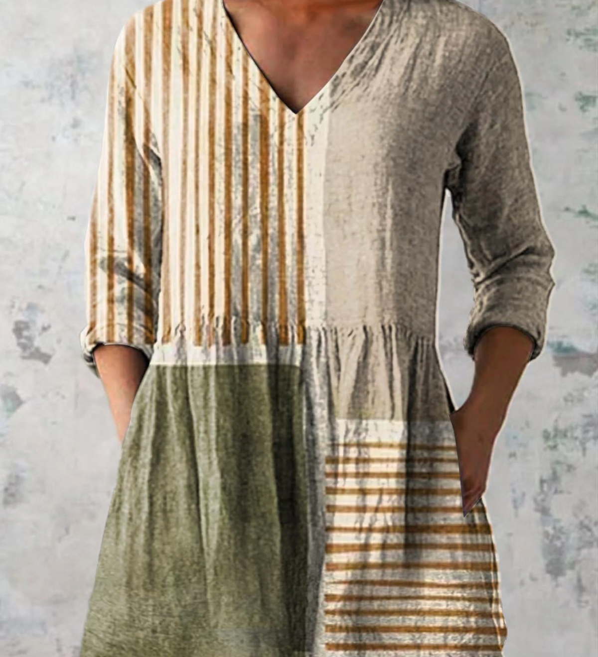 Camille | Blusa Lunga con Scollo a V Elegante Bella Roma