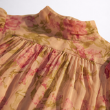 Rosario - Abito Lungo Floreale in Chiffon