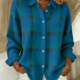 Anna - Maglione retro in lana fatta a mano con contrasto
