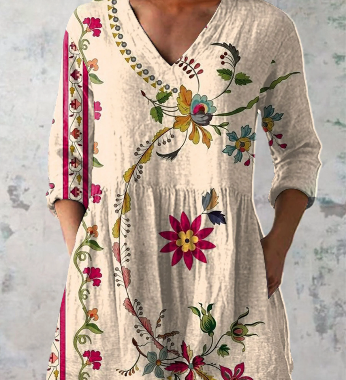 Clara | Blusa Lunga con Scollatura a V Elegante Bella Roma