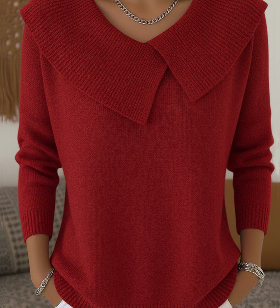 Karolína – Maglione elegante a maglia con colletto distintivo