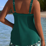 Amalfi - Due Pezzi Tankini a Righe con Pantaloni da Spiaggia