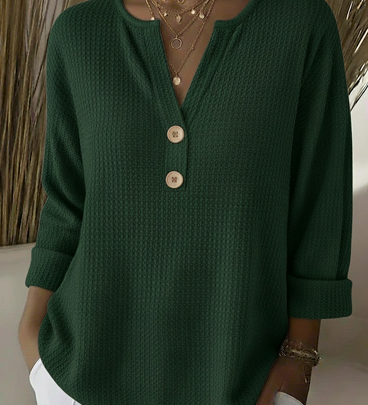 LUCINDA | HENLEY BUTTON-UP TOP