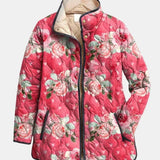 Freya | Giacca Trapuntata con Elegante Stampa Floreale Rosa