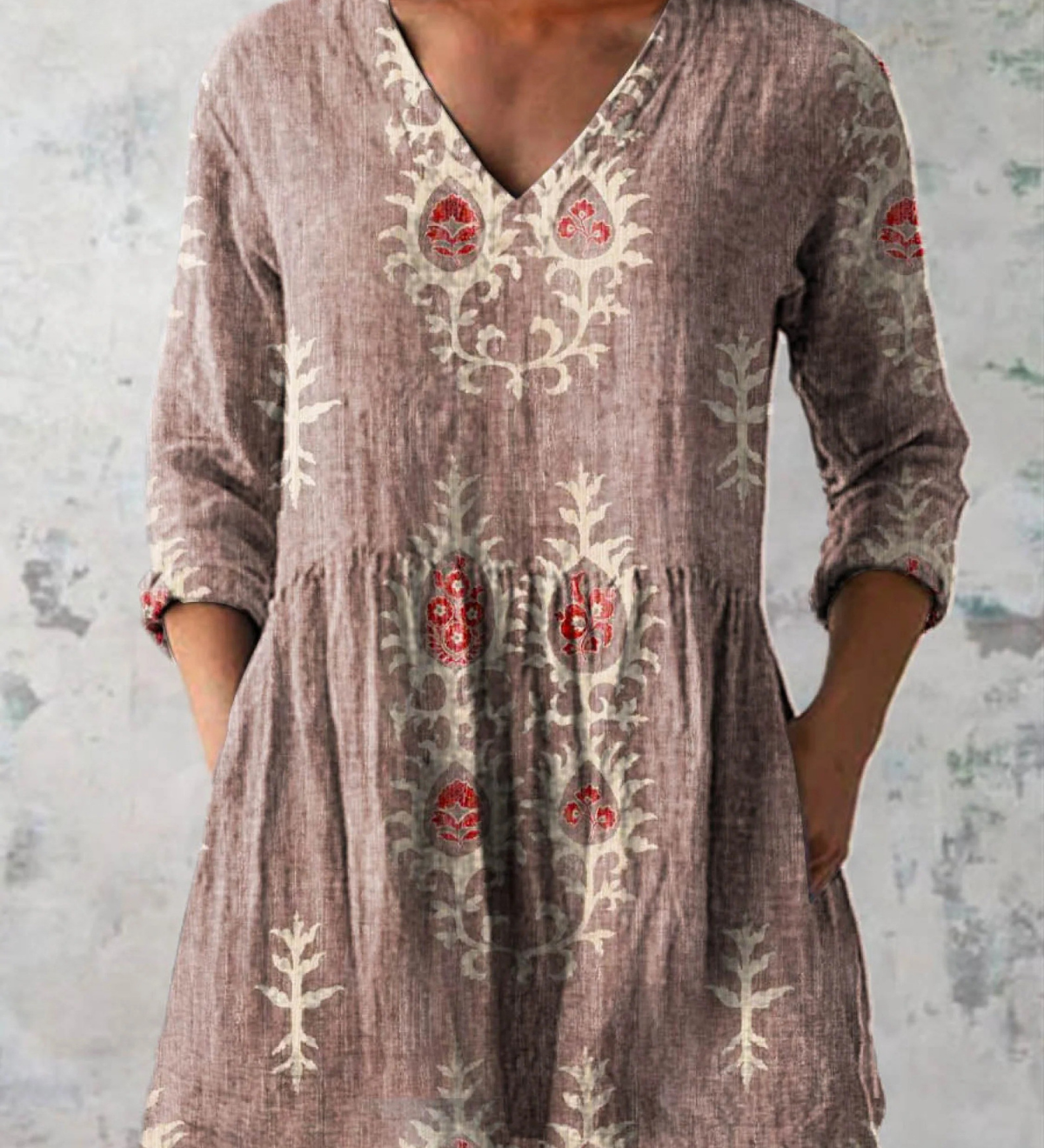 "Elise | Blusa Lunga con Decolleté a V".
