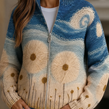 Yolanda™ | Cardigan Trapuntato con Zip e Motivo Dente di Leone