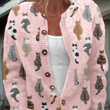 CHARLOTTE | CONFORTEVOLE CARDIGAN CON STAMPA DI GATTI