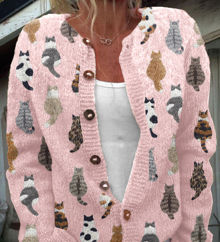 CHARLOTTE | CONFORTEVOLE CARDIGAN CON STAMPA DI GATTI