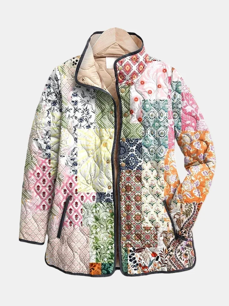 Suri | Giacca Casual Trapuntata con Motivo Floreale