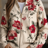 Wilhelmine™ | Cardigan Vintage con Stampa Rosa