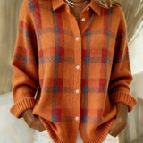 Anna - Maglione retro in lana fatta a mano con contrasto