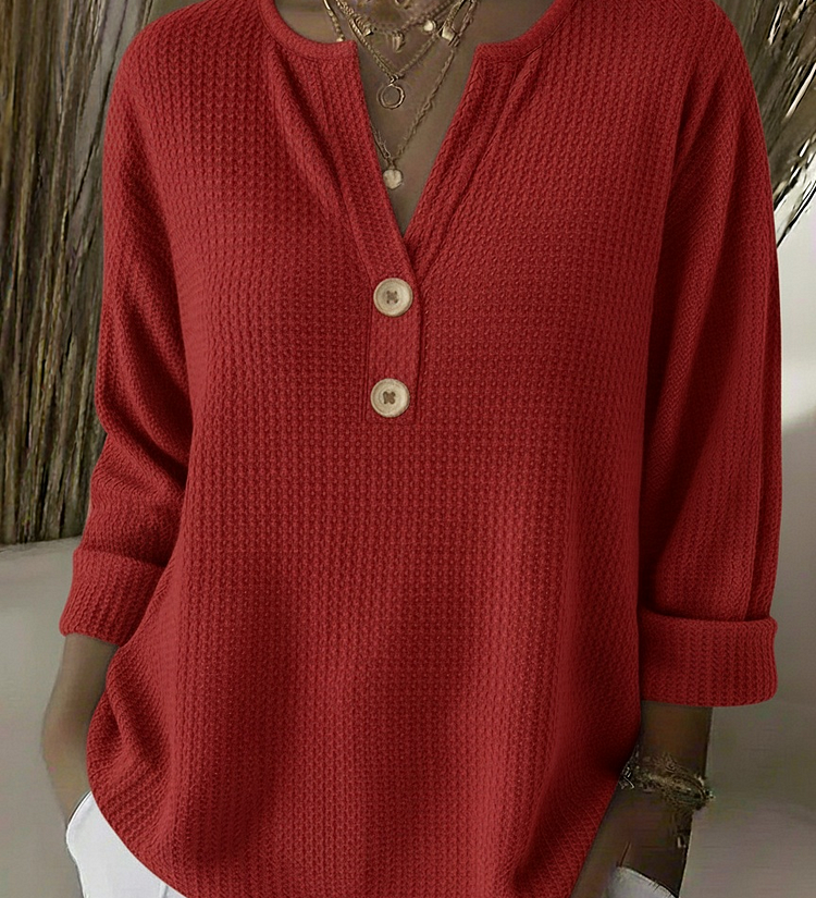 LUCINDA | HENLEY BUTTON-UP TOP
