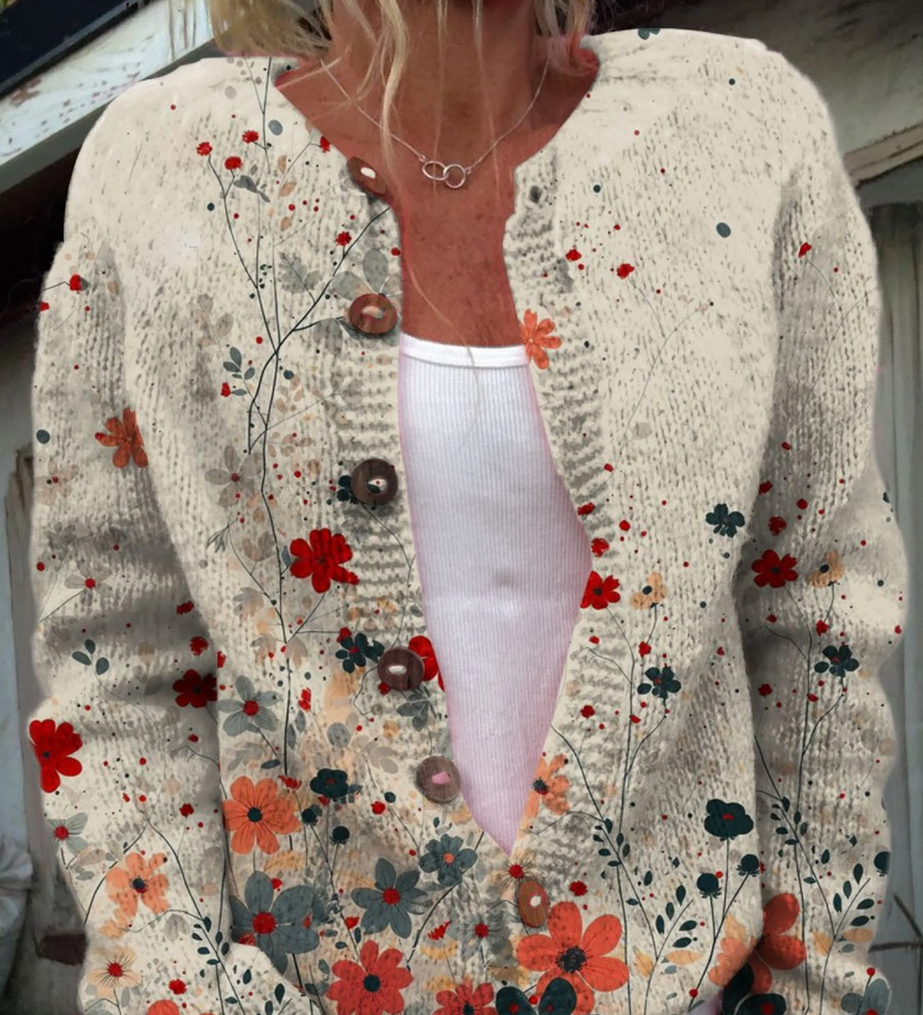 SABRINA | Vintage Floral Knit Cardigan