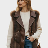 Alina™ gilet in pelle – Elegante e senza tempo