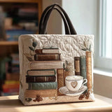 Borsa artigianale trapuntata con motivo caffè