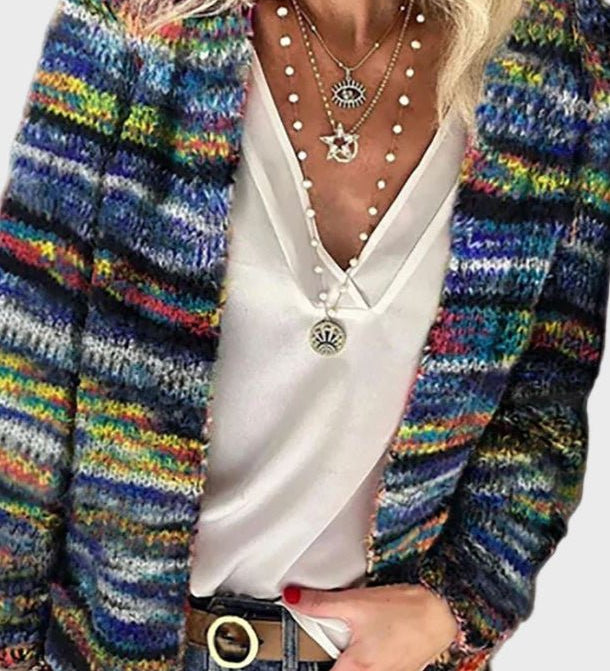 Maglione lavorato a maglia colorato