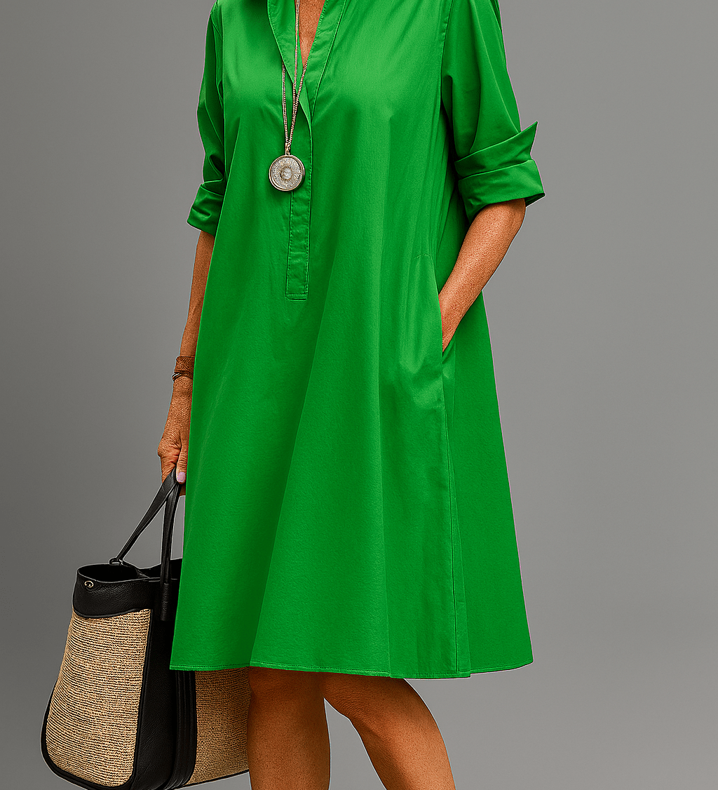 Bernadette - Abito midi in smeraldo di lusso