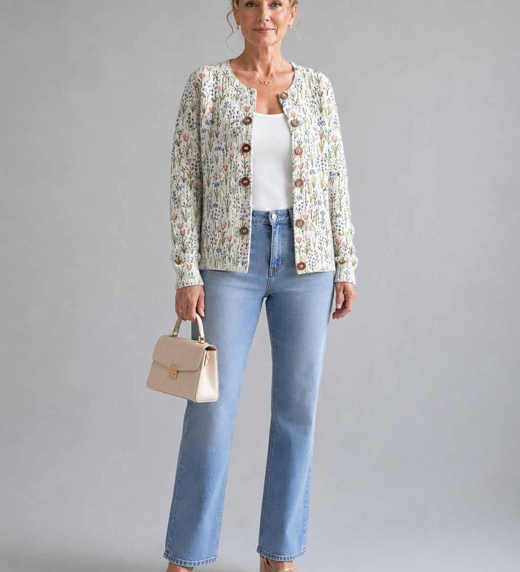 Ivadelle™ | Vintage Floral Knit Cardigan