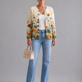 Tansy™ | Cardigan Sweater con Stampa Floreale Retrò