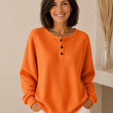 MIRABEL | COMFORTABLE WAFFLE HENLEY SWEATER