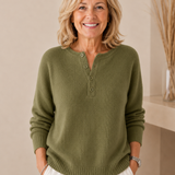 HELENA | Maglione a Maglia con Bottoni Henley