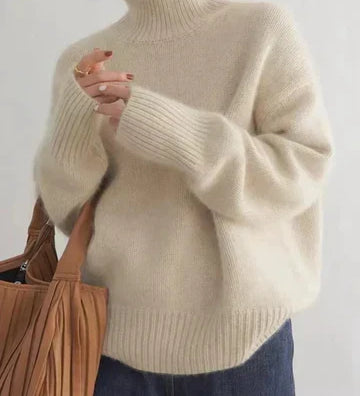 Amaya | Lussuoso Maglione in Cashmere con Collo Alto