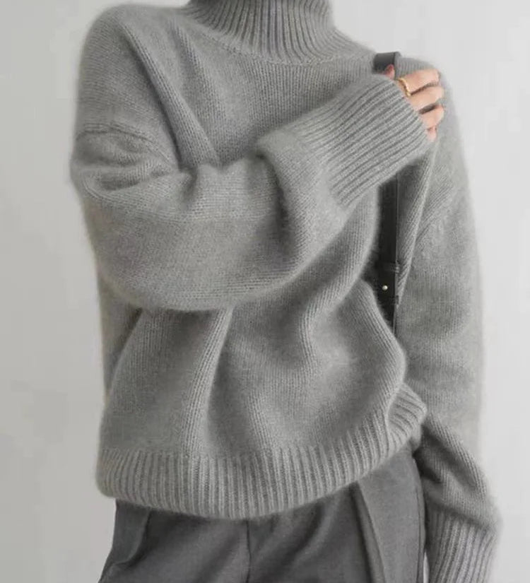 Amaya | Lussuoso Maglione in Cashmere con Collo Alto