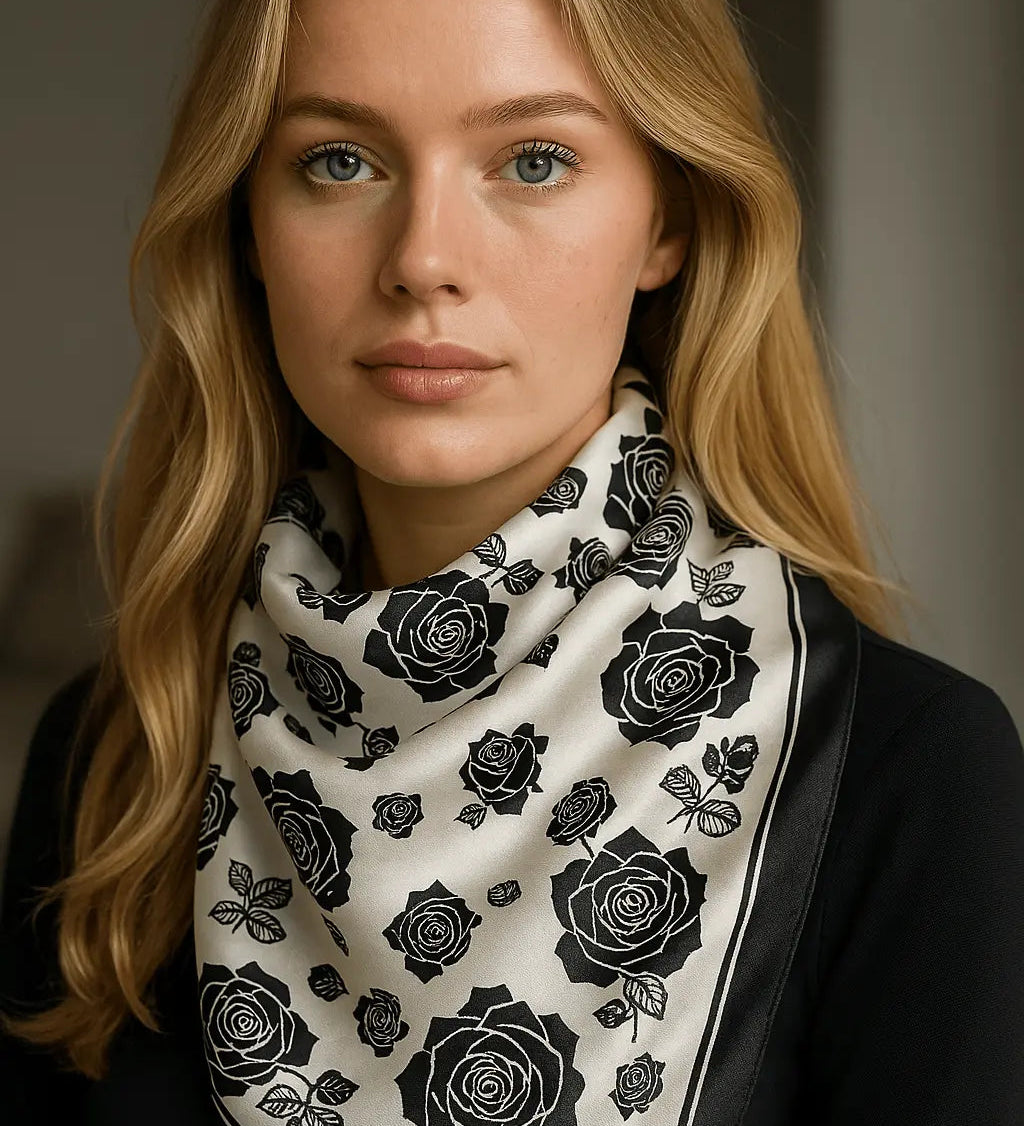 Elodie-huivi (100 % seta – 68 cm) Bella Roma